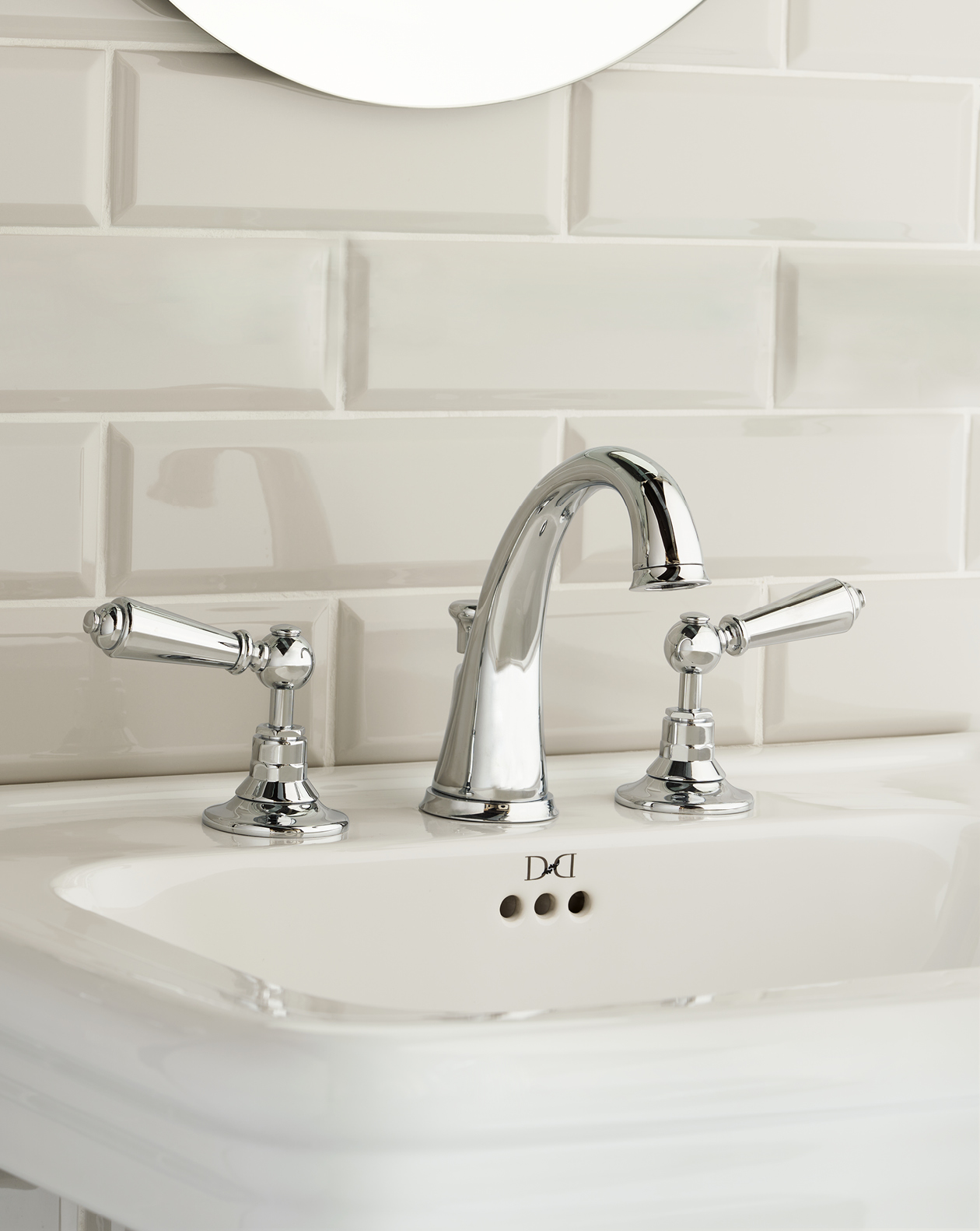 Signature 3 hole basin set with pop-up waste and longer spout