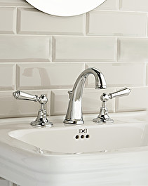 Signature 3 hole basin set with pop-up waste and longer spout