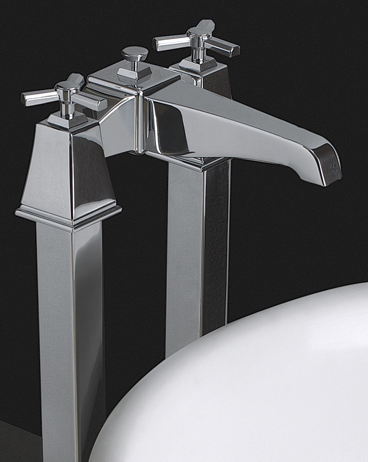 Time bath and shower mixer deck mounted