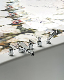 Twenties 5 hole bathtub mixer - Calacatta Oro