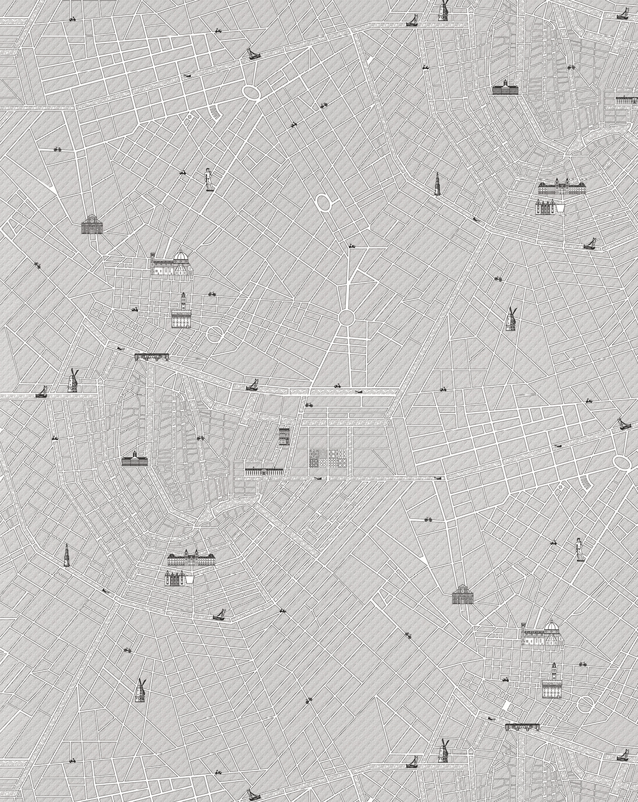 Urban White Wallpaper
