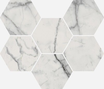 Charme Evo Statuario Mosaico Hexagon 25x29