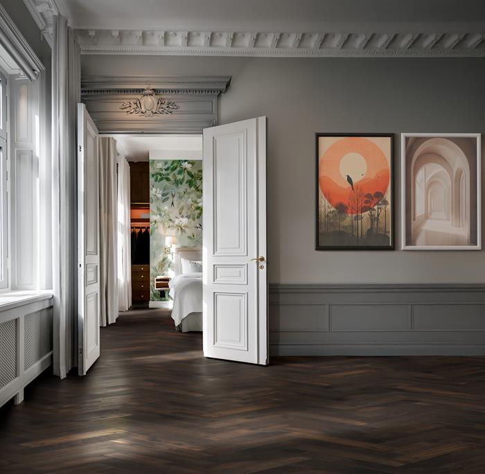 OAK HERRINGBONE CD SMOKED DARK