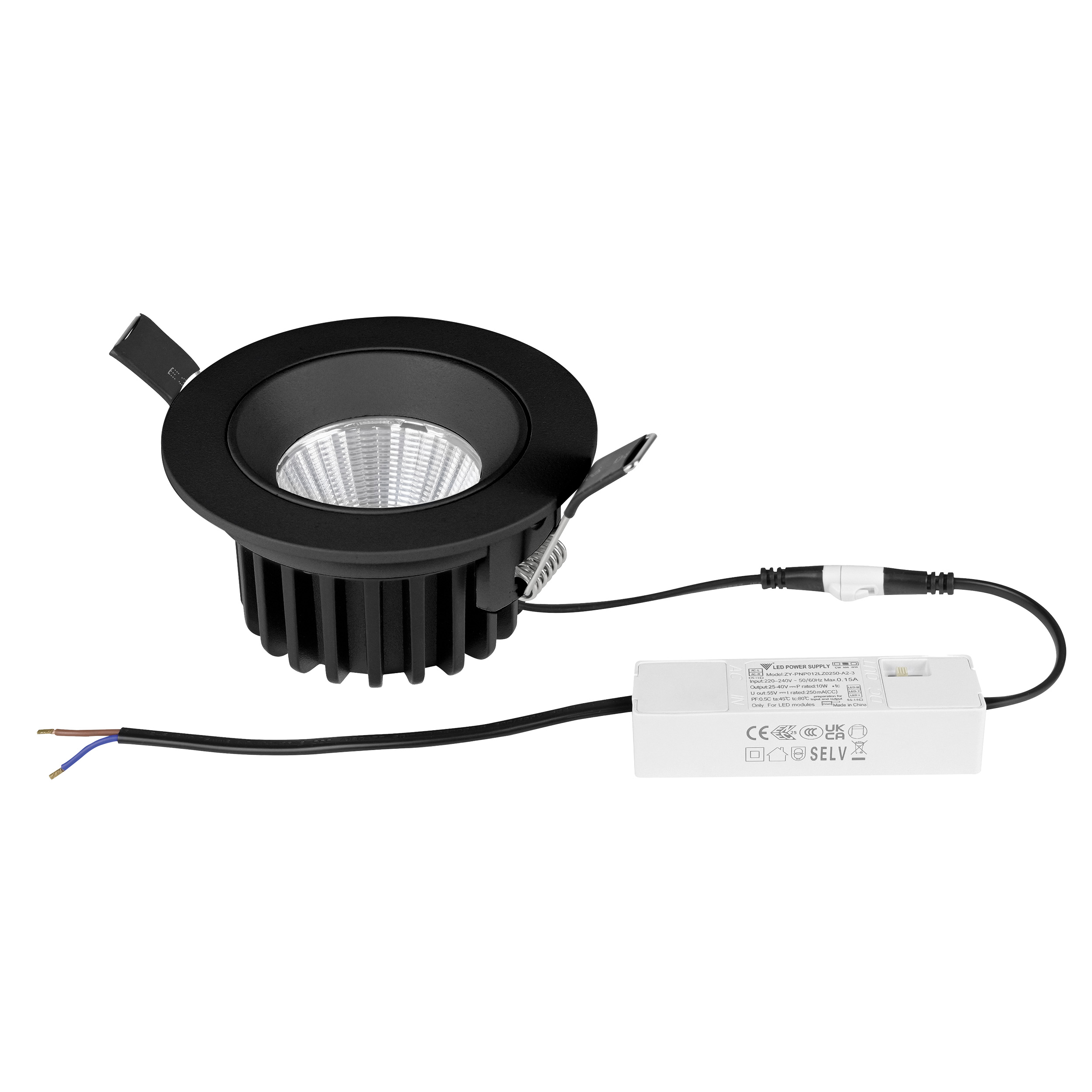 Светильник встраиваемый поворотный 10W 38G черный Soffi IP65 212447IP65