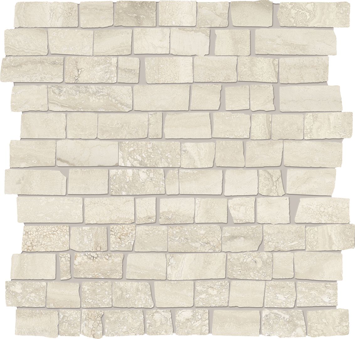 Мозаика Silver Travertine mini block vien cut cream