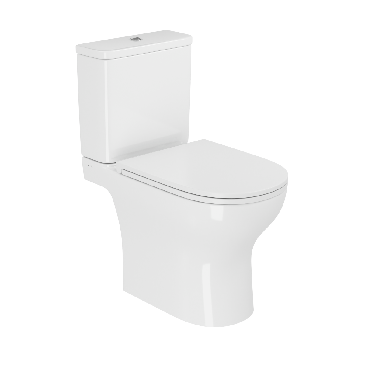 Унитаз-компакт напольный безободковый VortexFlush с сиденьем микролифт белый санитарный фарфор