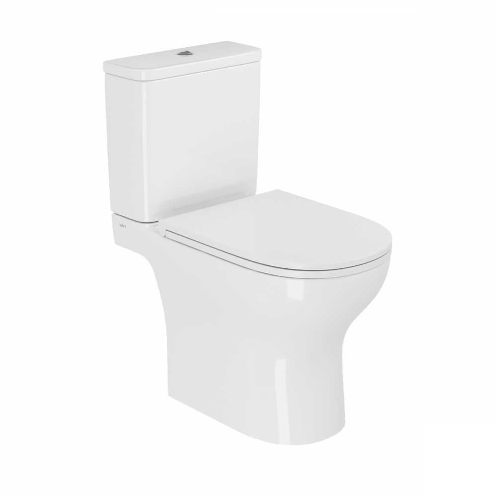 Унитаз-компакт напольный безободковый VortexFlush с сиденьем микролифт белый санитарный фарфор