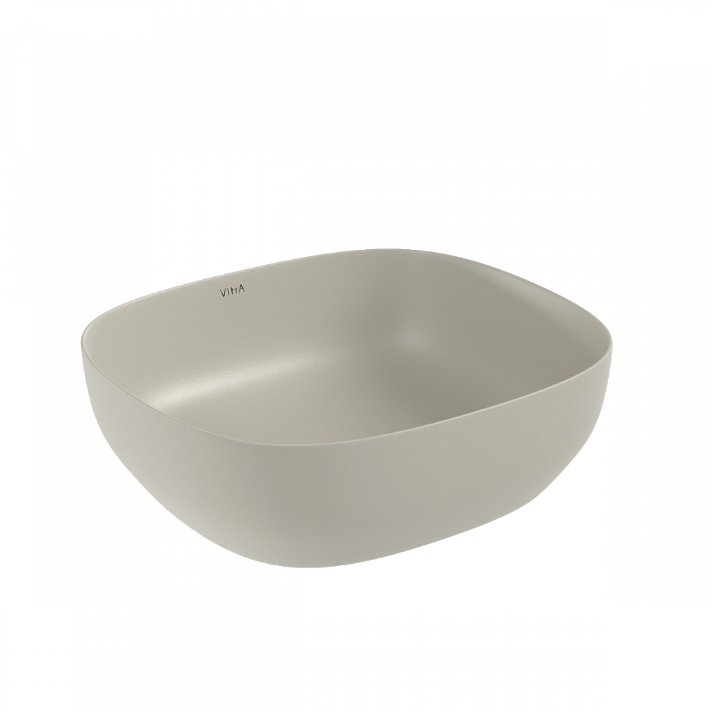 Раковина чаша 48 x 42 см накладная матовая бежевая