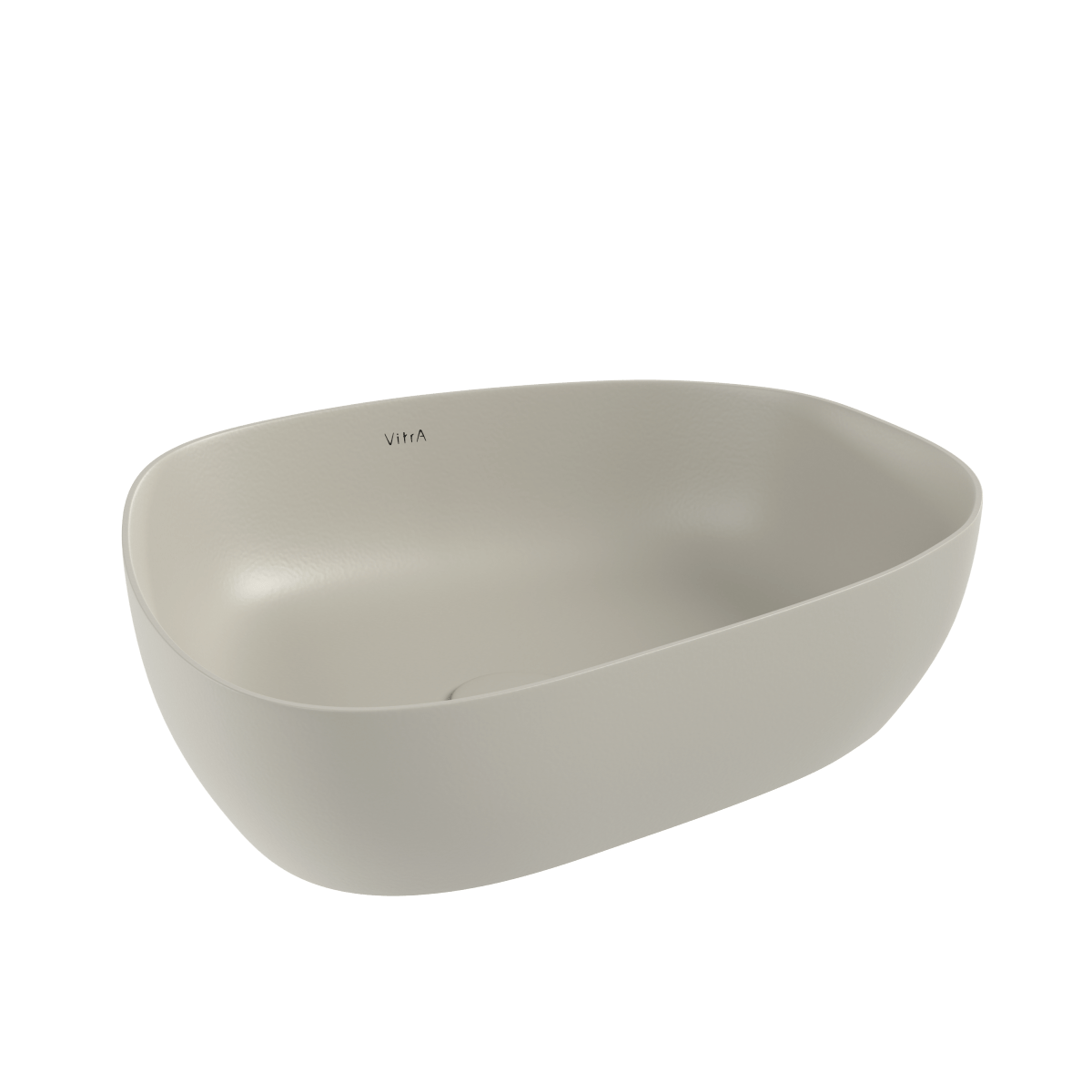 Раковина чаша 57 x 45 см накладная матовая бежевая