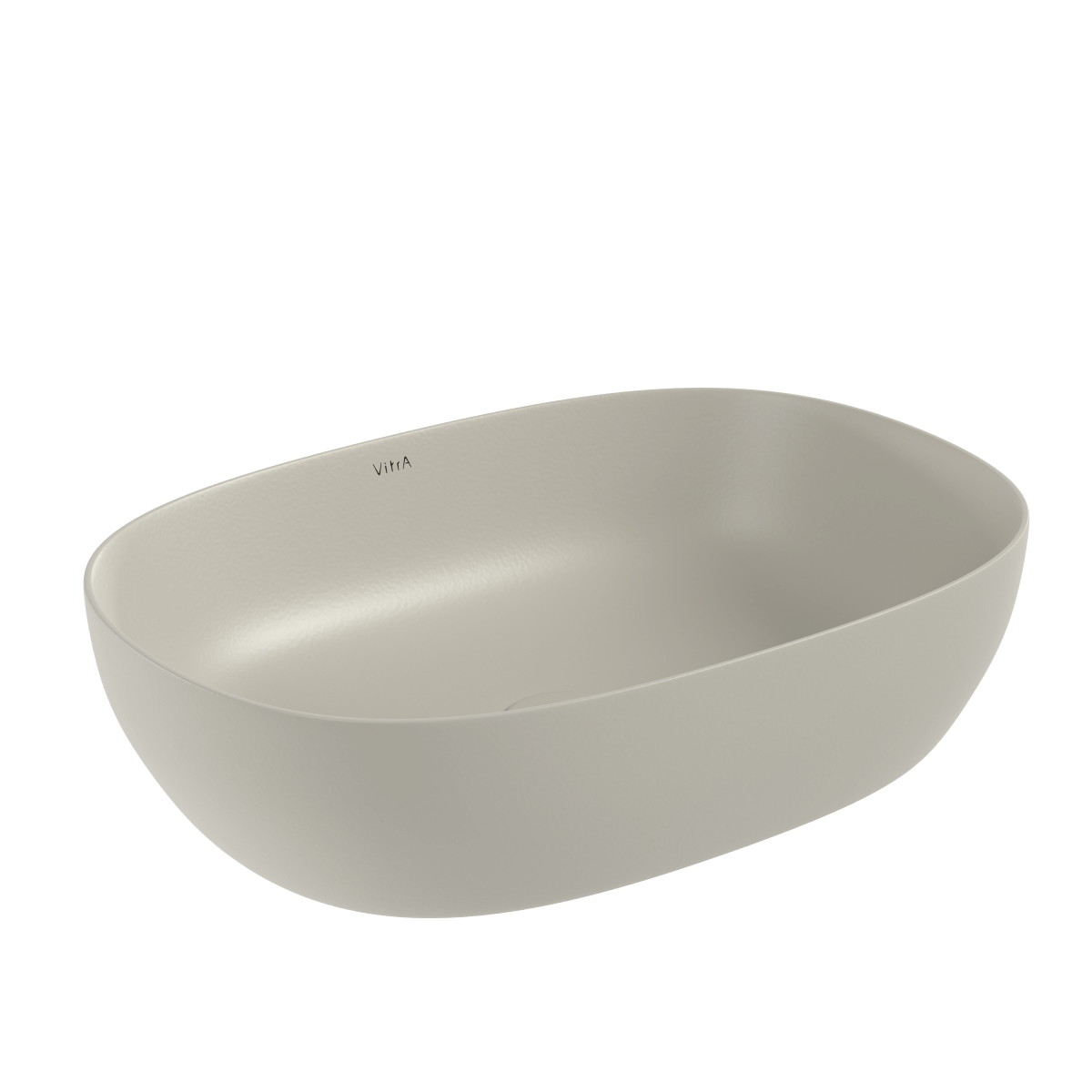 Раковина чаша 60 x 41 см накладная матовая бежевая